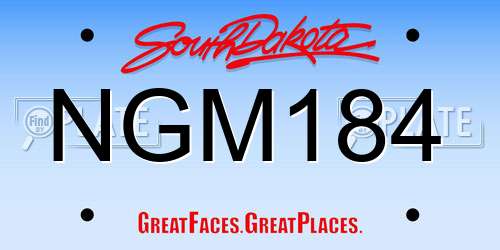 NGM184 South Dakota License Plate