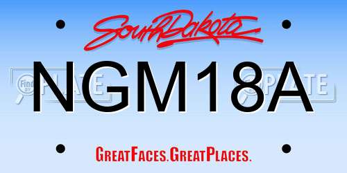 NGM18A South Dakota License Plate