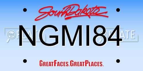 NGMI84 South Dakota License Plate