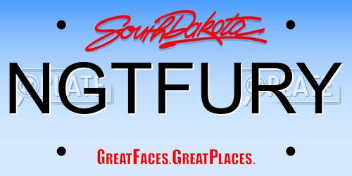 NGTFURY South Dakota License Plate