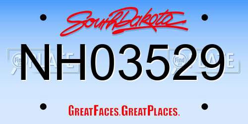 NH03529 South Dakota License Plate