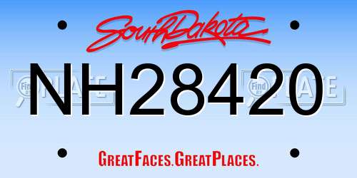 NH28420 South Dakota License Plate