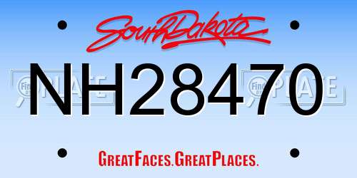 NH28470 South Dakota License Plate