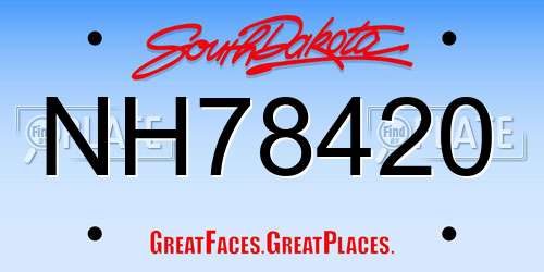 NH78420 South Dakota License Plate