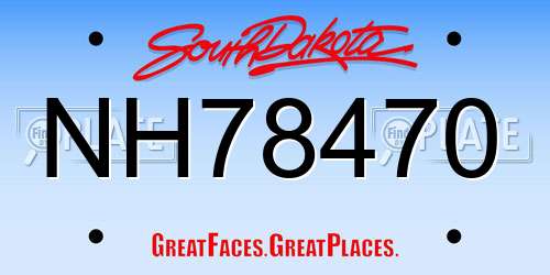 NH78470 South Dakota License Plate