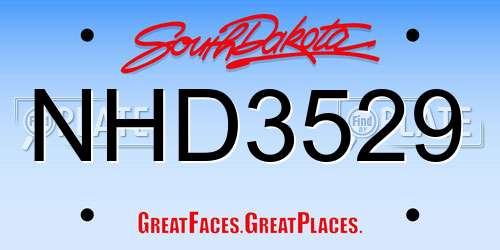 NHD3529 South Dakota License Plate