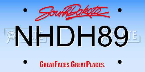 NHDH89 South Dakota License Plate