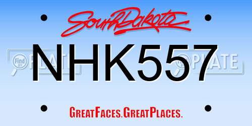 NHK557 South Dakota License Plate