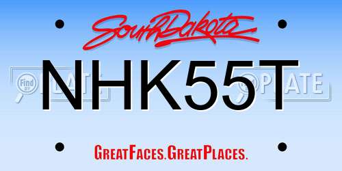NHK55T South Dakota License Plate