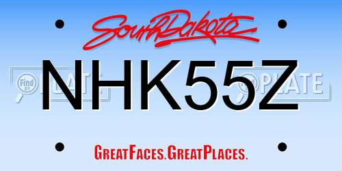 NHK55Z South Dakota License Plate