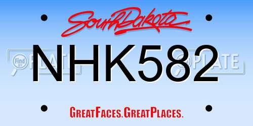 NHK582 South Dakota License Plate