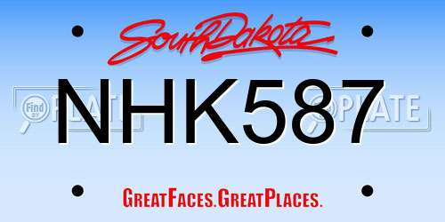 NHK587 South Dakota License Plate