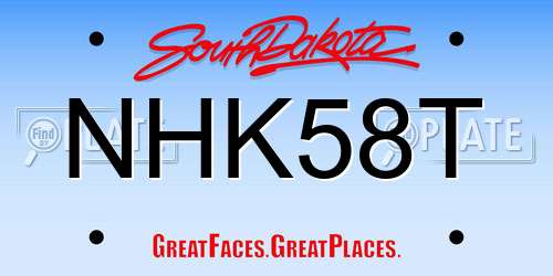 NHK58T South Dakota License Plate