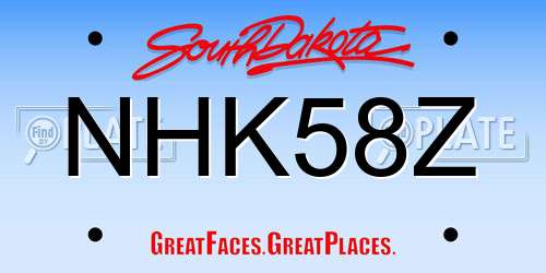 NHK58Z South Dakota License Plate