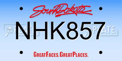 NHK857 South Dakota License Plate