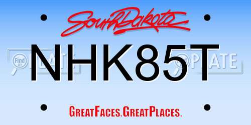 NHK85T South Dakota License Plate