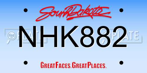 NHK882 South Dakota License Plate