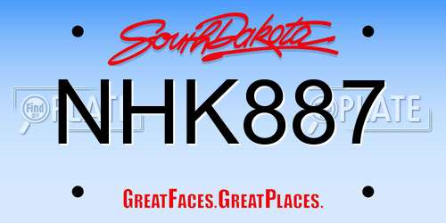 NHK887 South Dakota License Plate