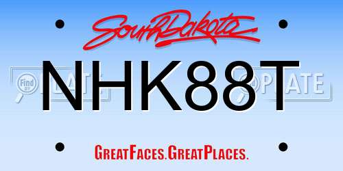 NHK88T South Dakota License Plate