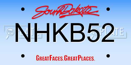 NHKB52 South Dakota License Plate