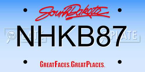 NHKB87 South Dakota License Plate