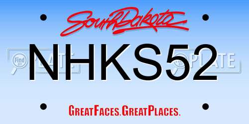 NHKS52 South Dakota License Plate