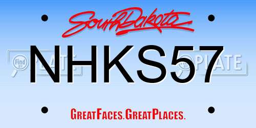 NHKS57 South Dakota License Plate
