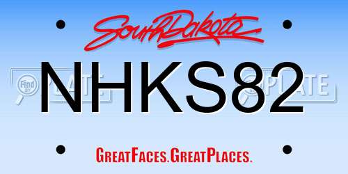 NHKS82 South Dakota License Plate