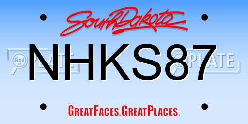 NHKS87 South Dakota License Plate