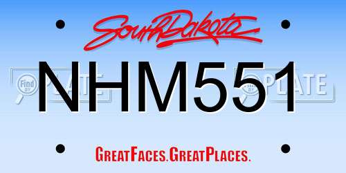 NHM551 South Dakota License Plate