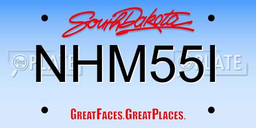 NHM55I South Dakota License Plate