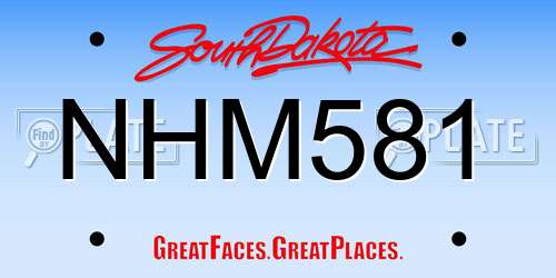 NHM581 South Dakota License Plate