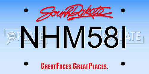 NHM58I South Dakota License Plate