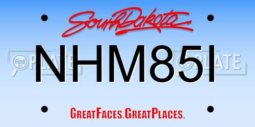 NHM85I South Dakota License Plate