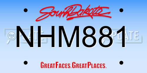 NHM881 South Dakota License Plate
