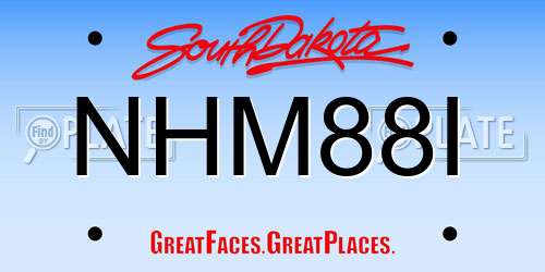 NHM88I South Dakota License Plate