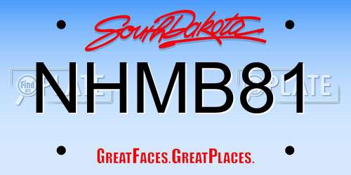 NHMB81 South Dakota License Plate