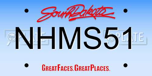NHMS51 South Dakota License Plate