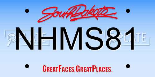 NHMS81 South Dakota License Plate