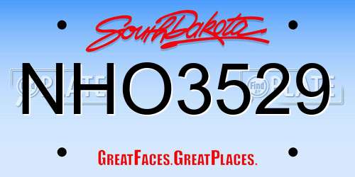 NHO3529 South Dakota License Plate