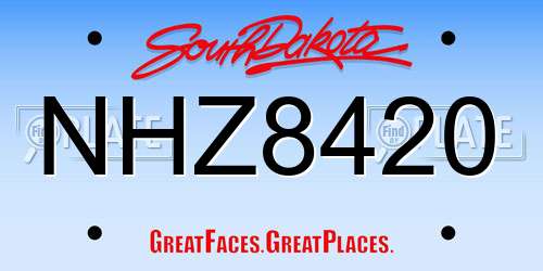 NHZ8420 South Dakota License Plate