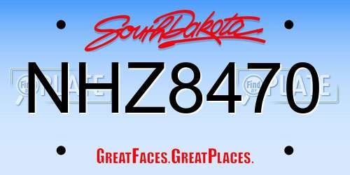 NHZ8470 South Dakota License Plate
