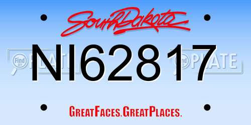 NI62817 South Dakota License Plate