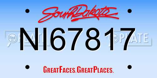 NI67817 South Dakota License Plate