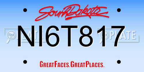 NI6T817 South Dakota License Plate