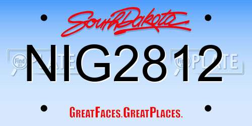 NIG2812 South Dakota License Plate
