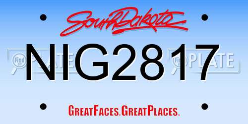NIG2817 South Dakota License Plate