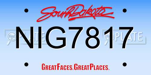 NIG7817 South Dakota License Plate