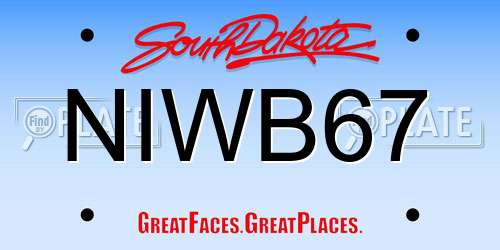 NIWB67 South Dakota License Plate