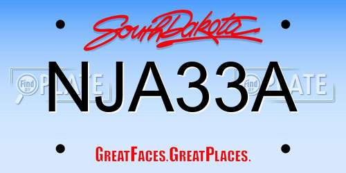 NJA33A South Dakota License Plate